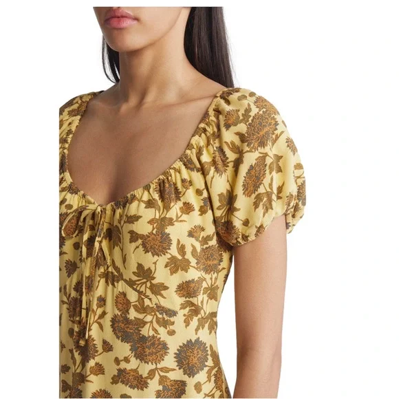 Treasure & Bond Mustard Floral Maxi Dress - Picture 4 of 7